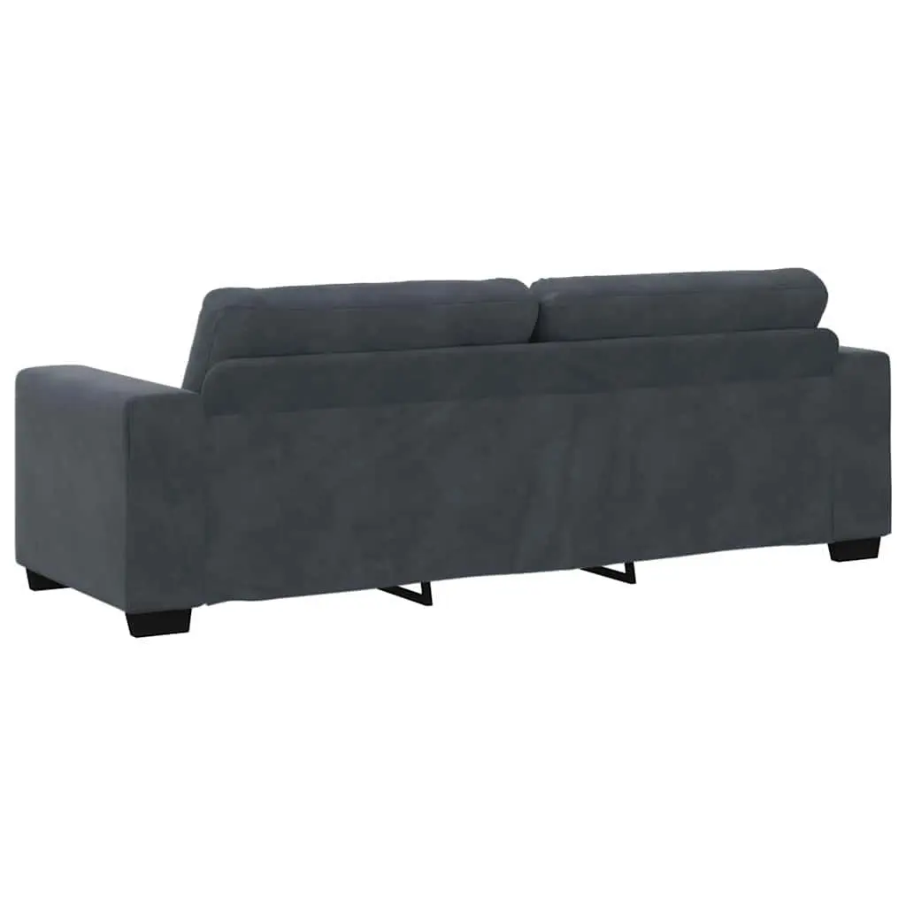 Grey Velvet 3-Seater Sofa
