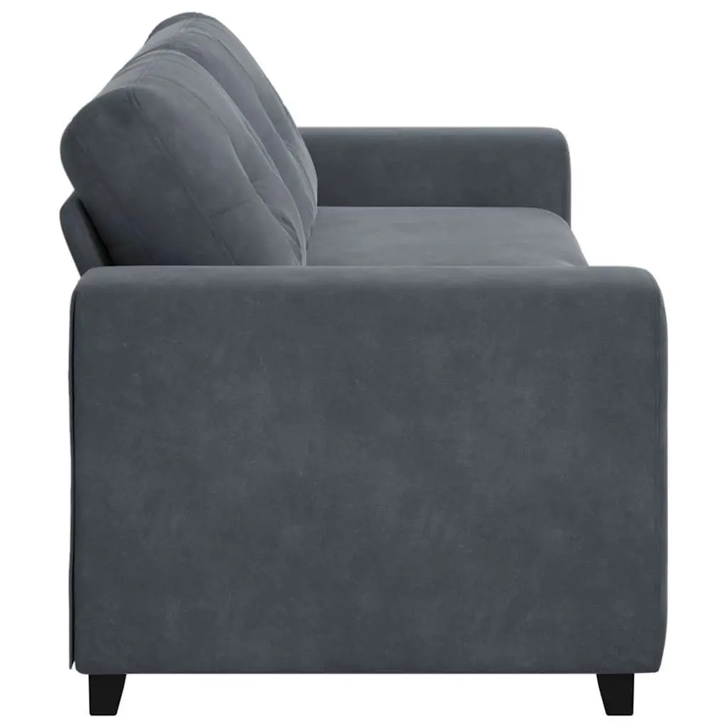 Grey Velvet 3-Seater Sofa