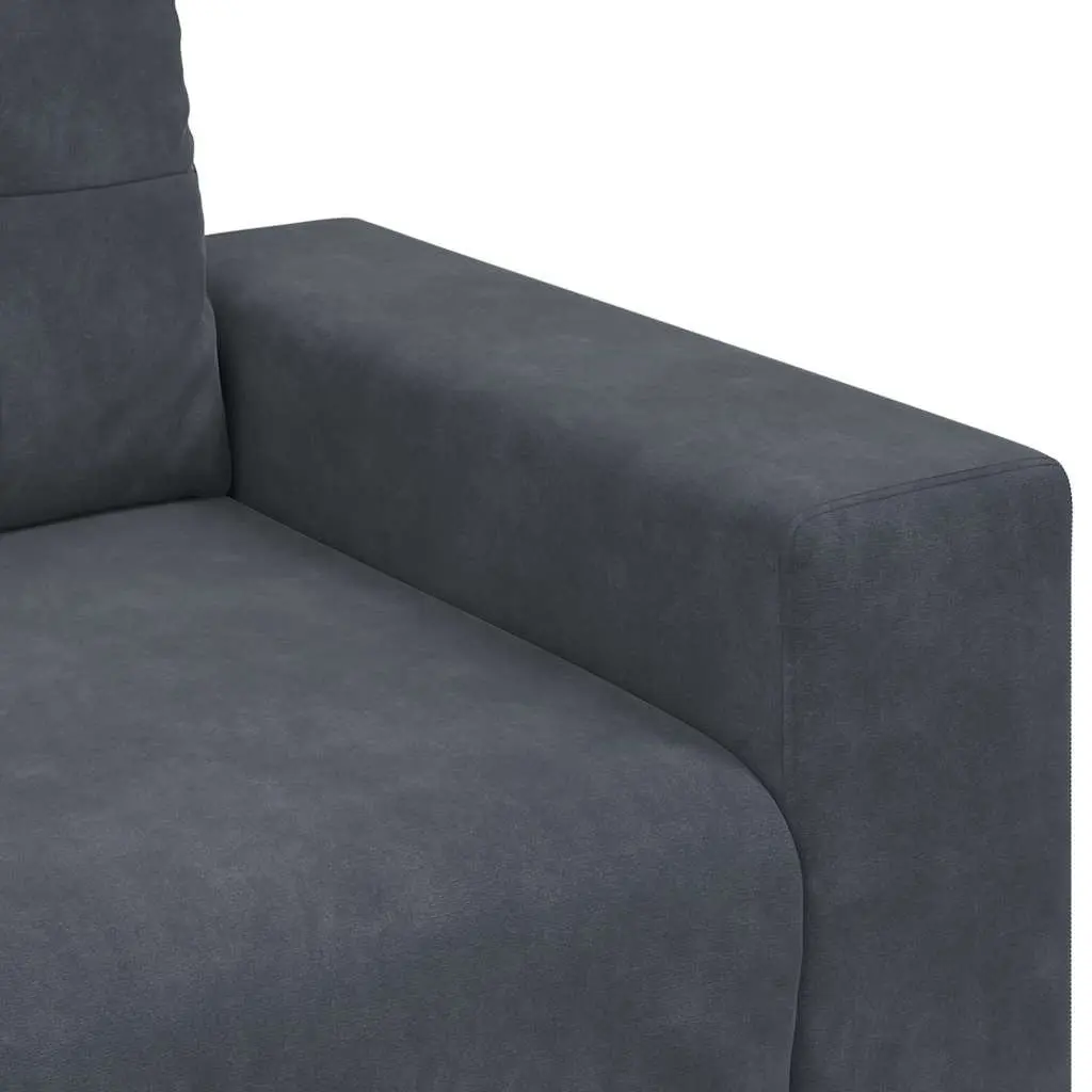 Grey Velvet 3-Seater Sofa