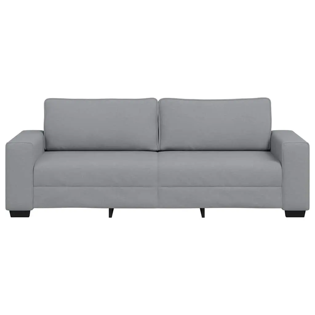 3-Seater Sofa Grey Fabric Upholstered 220x77x82cm
