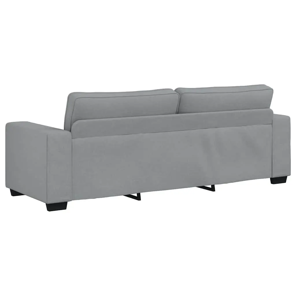 3-Seater Sofa Grey Fabric Upholstered 220x77x82cm