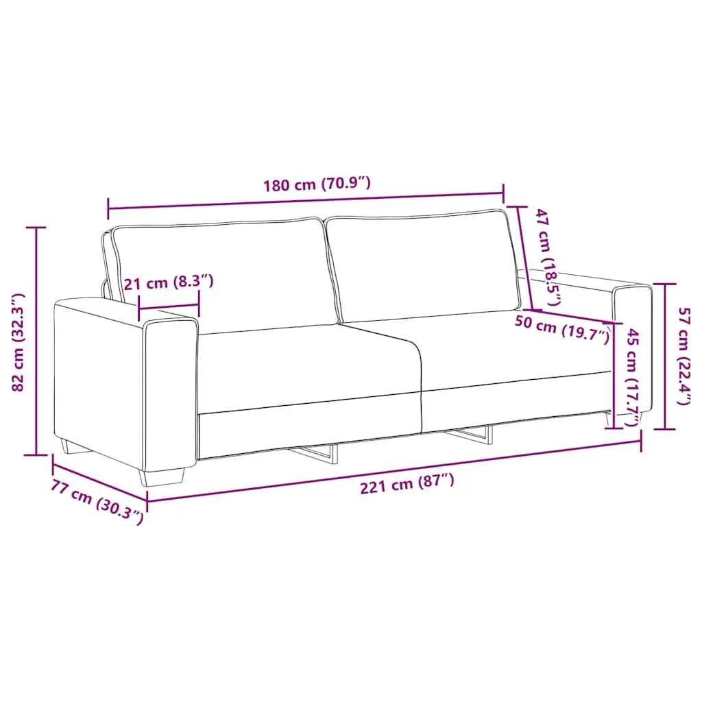 Dark Grey 3-Seater Sofa
