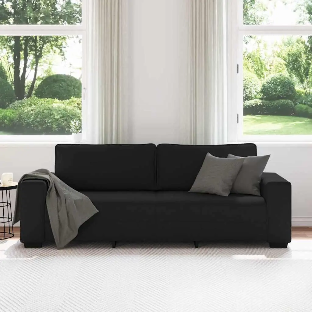 3-Seater Black Sofa for Comfort and Style