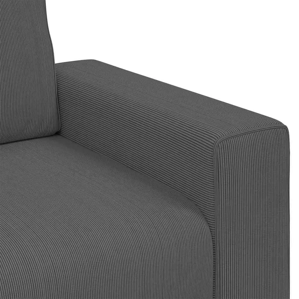 Sofa Chair Grey Corduroy Fabric Armchair Living Room Furniture 100W x 77D x 82H cm
