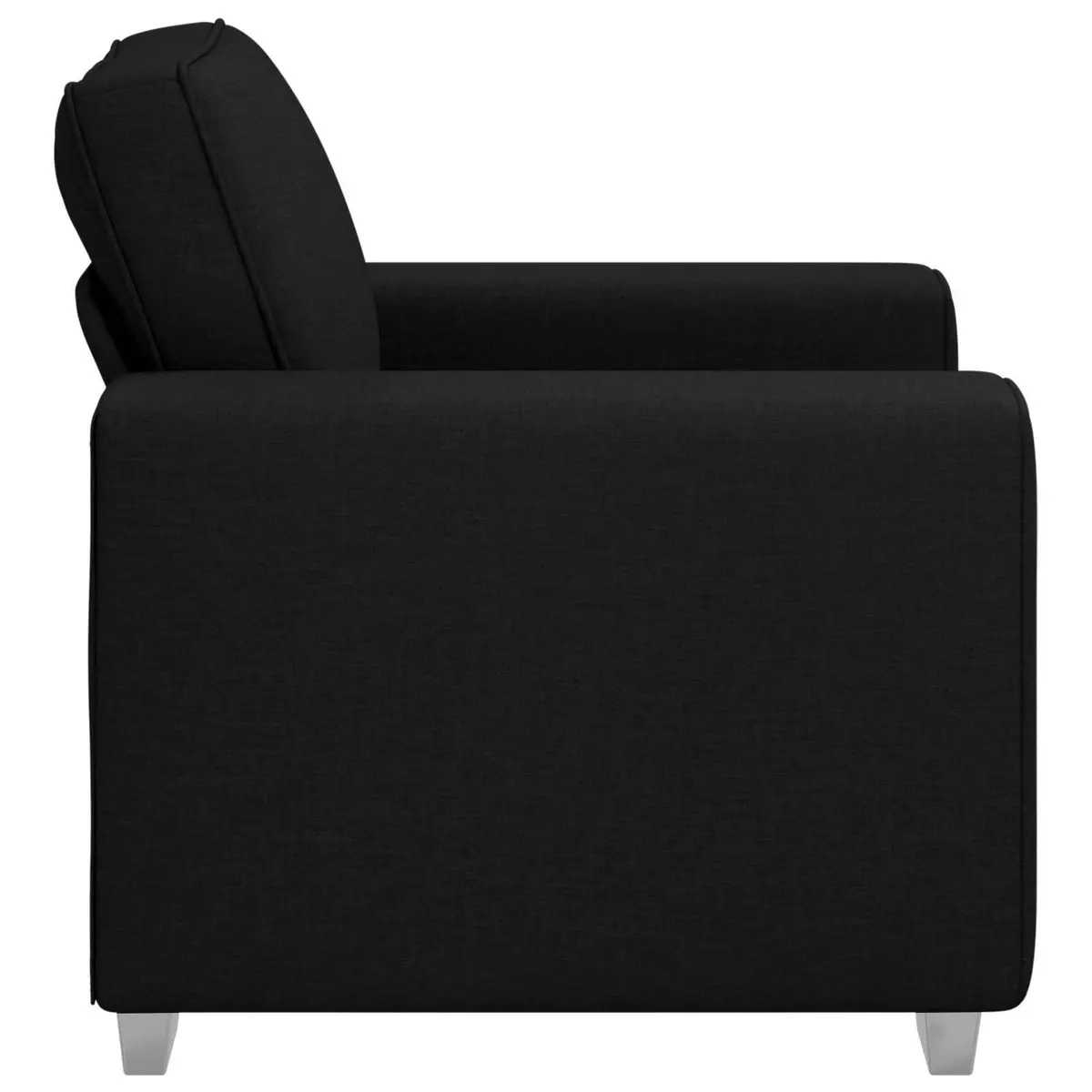 Fabric Sofa Chair Black 100cm Modern Lounge Seating with Wide Armrests