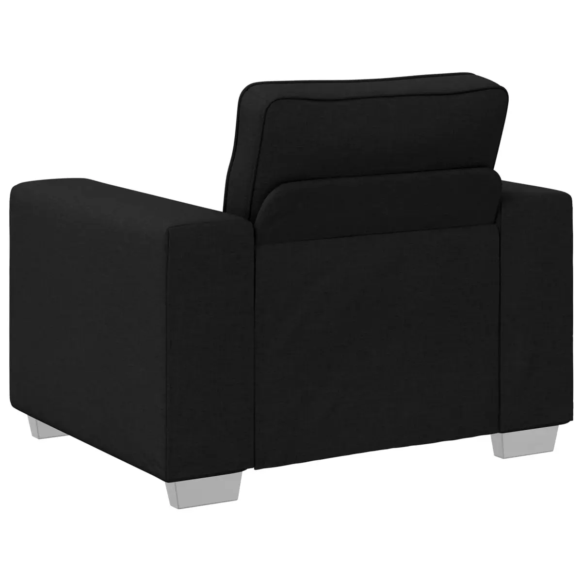 Fabric Sofa Chair Black 100cm Modern Lounge Seating with Wide Armrests