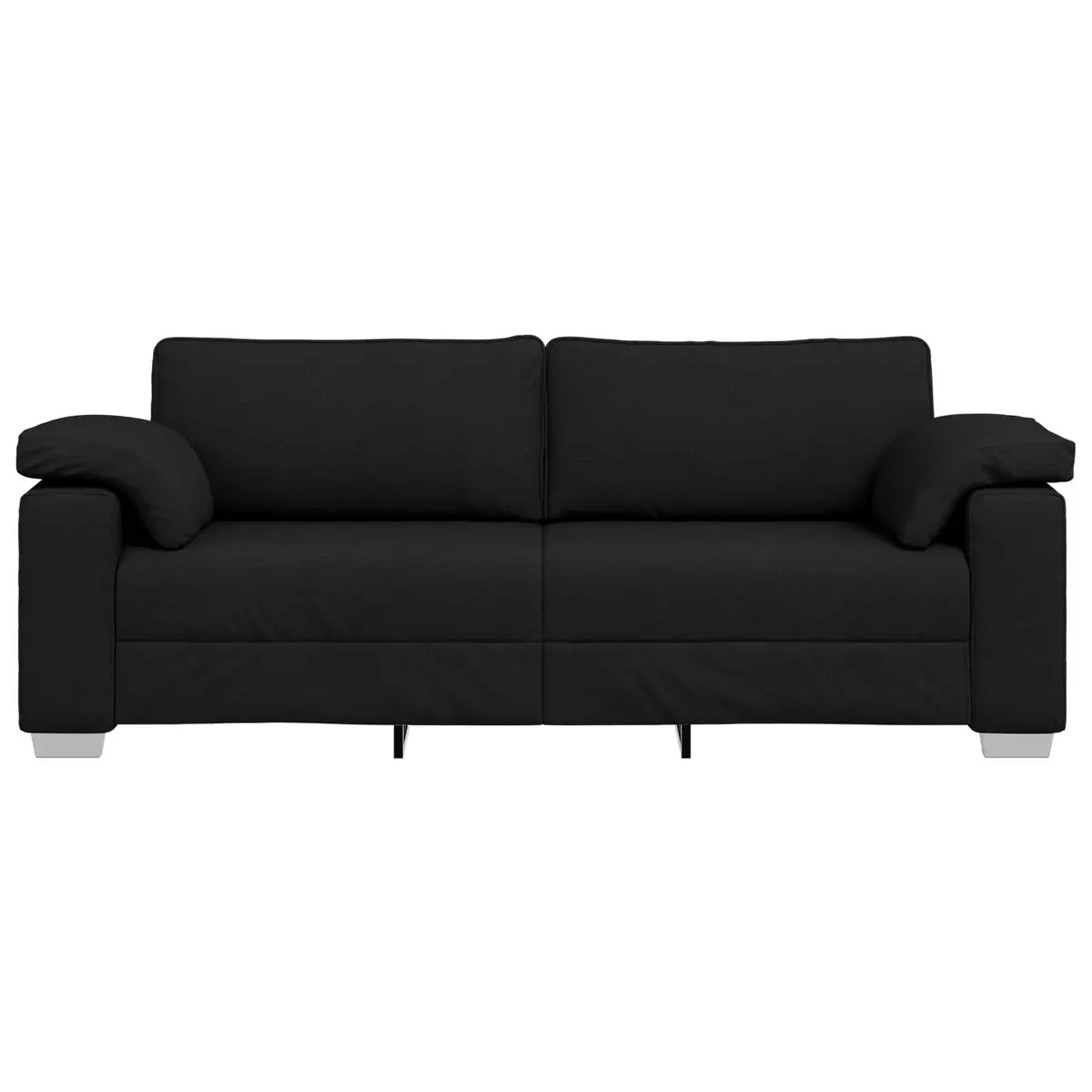 3-Seater Sofa Black 220cm Modern Living Room Couch Fabric Lounge Furniture
