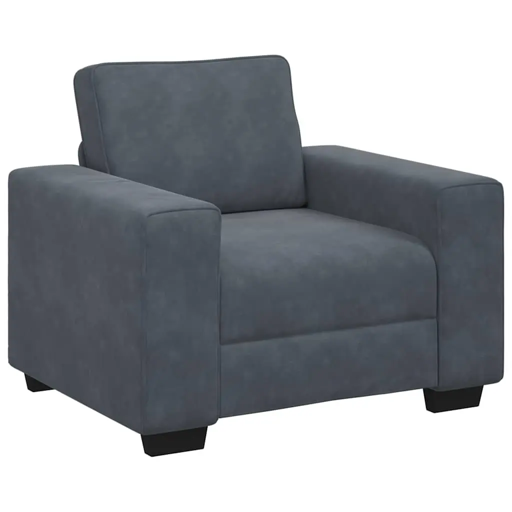Dark Grey Velvet Sofa Chair