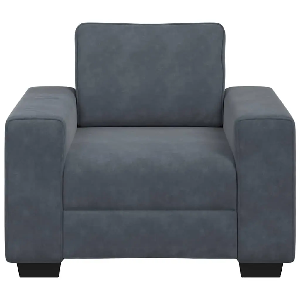 Dark Grey Velvet Sofa Chair