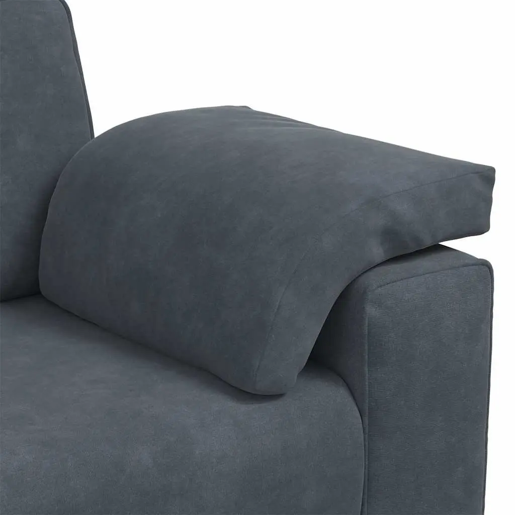 Loveseat Sofa Dark Grey Velvet 2 Seater Couch Living Room Bedroom Study