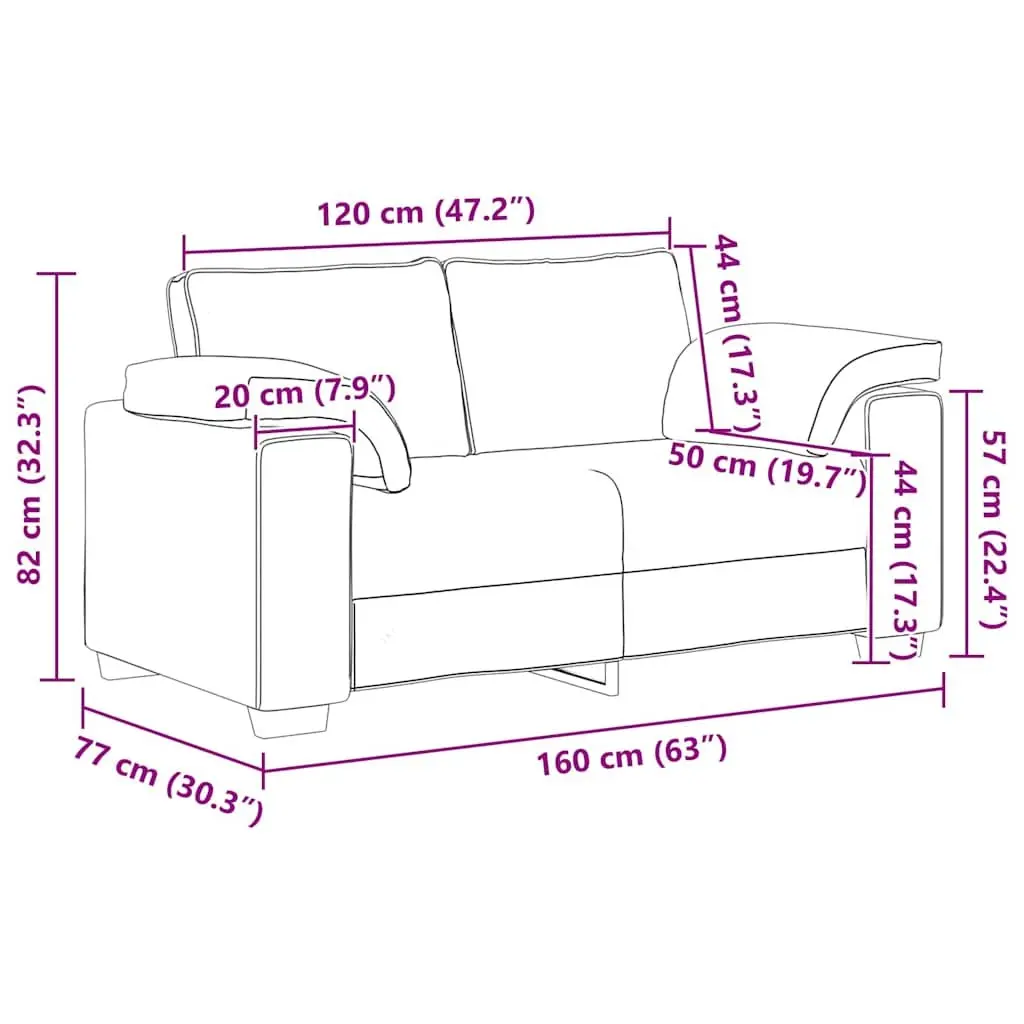 Loveseat Sofa Dark Grey Velvet 2 Seater Couch Living Room Bedroom Study