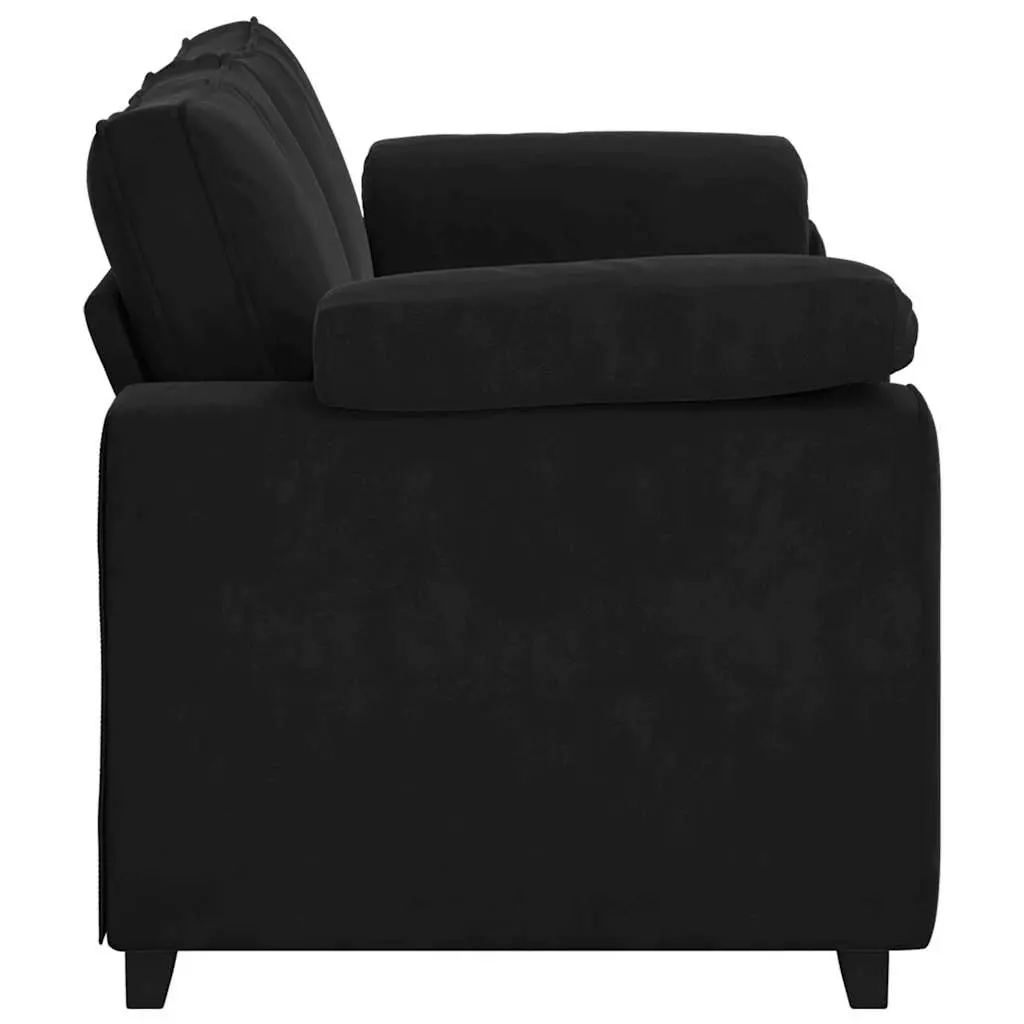 Loveseat Sofa Black Velvet 2 Seater Couch 180x77x82cm