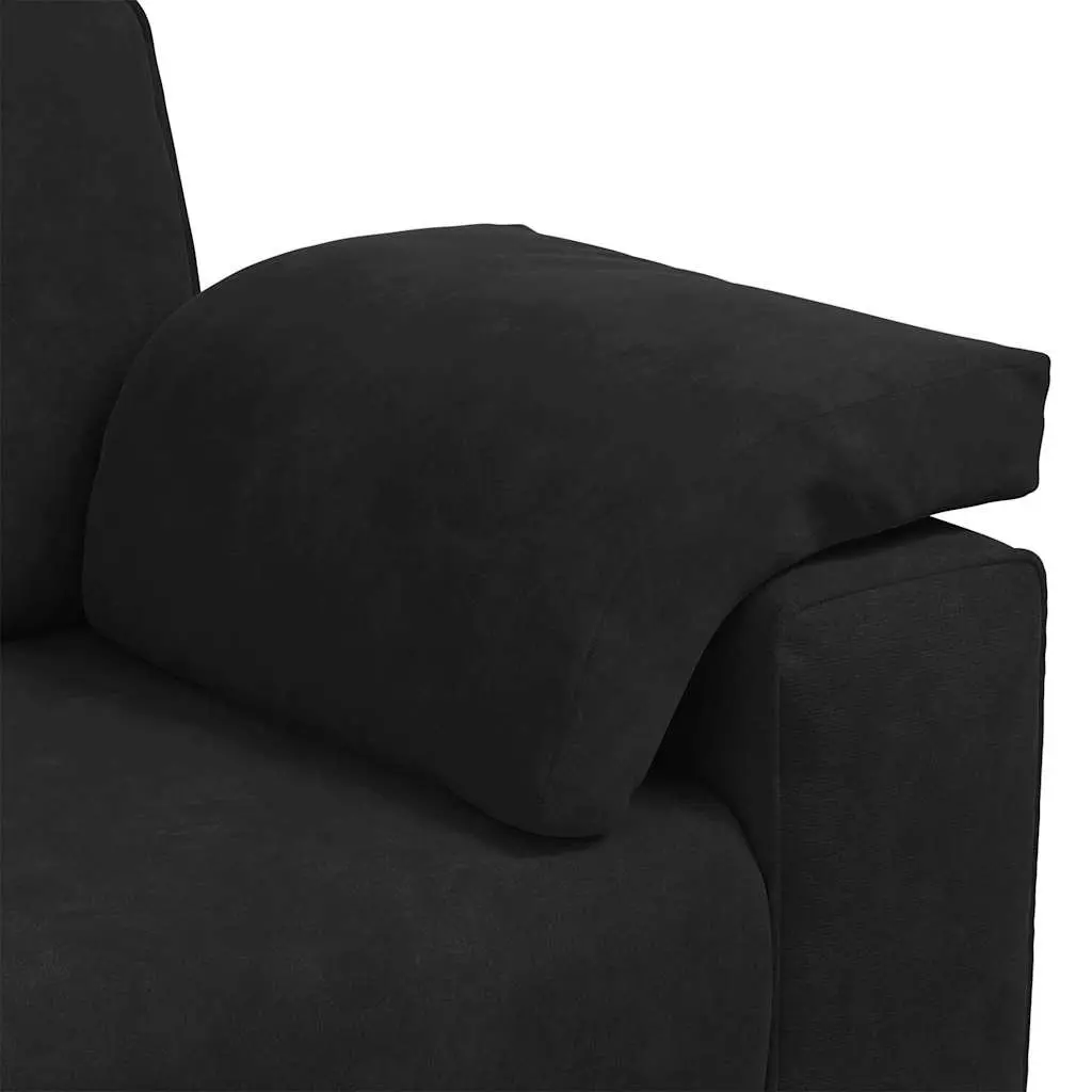 Loveseat Sofa Black Velvet 2 Seater Couch 180x77x82cm
