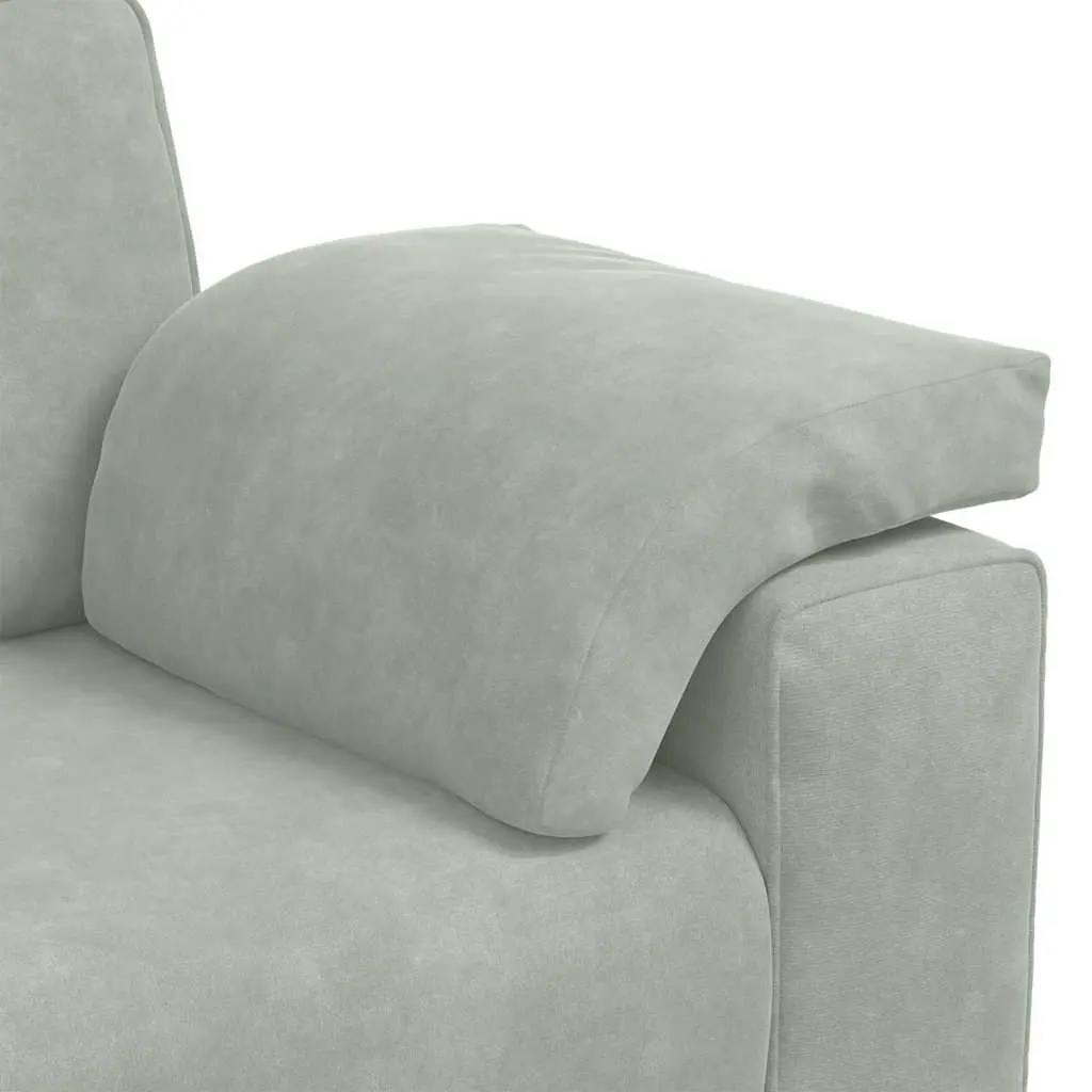 3-Seater Sofa Grey Velvet Lounge Couch 220 x 77 x 82 cm