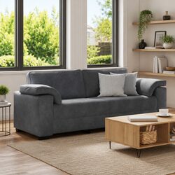 Your New Favorite Grey Velvet 3-Seater Sofa 220x77x82cm