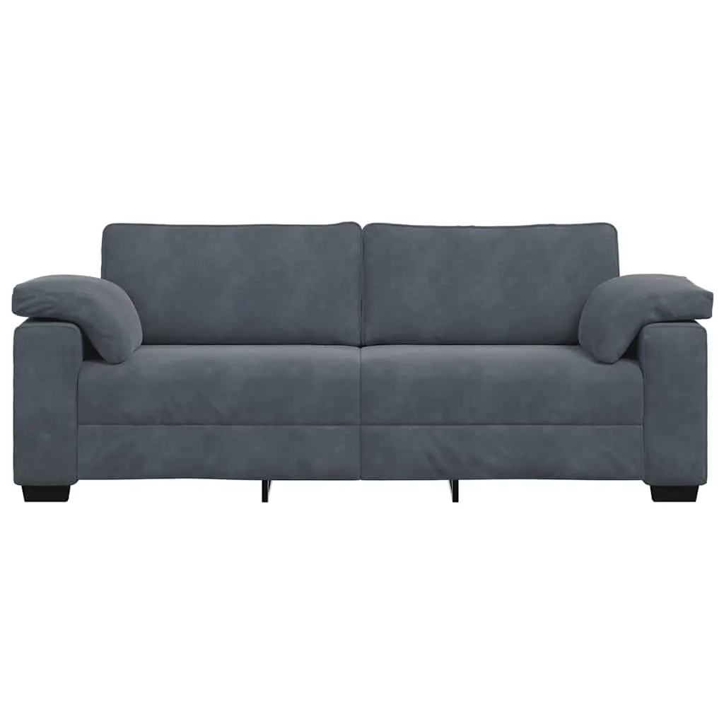 Grey Velvet 3-Seater Sofa 220x77x82cm