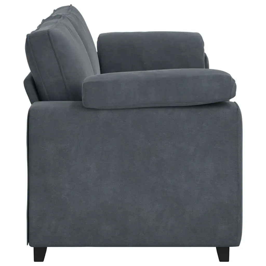 Grey Velvet 3-Seater Sofa 220x77x82cm