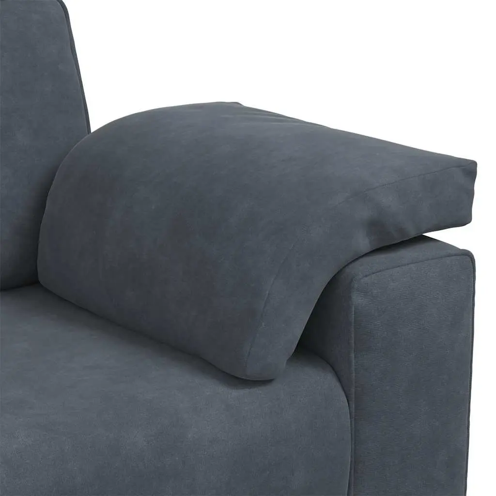 Grey Velvet 3-Seater Sofa 220x77x82cm