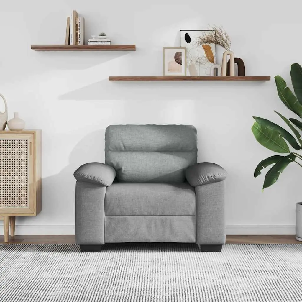 Grey Fabric Sofa Chair Lounge Armchair Living Room Bedroom Furniture 100x81x84cm
