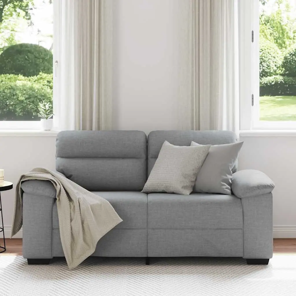 2-Seater Sofa Grey Fabric Upholstered Lounge Couch 160W x 81D x 84H cm