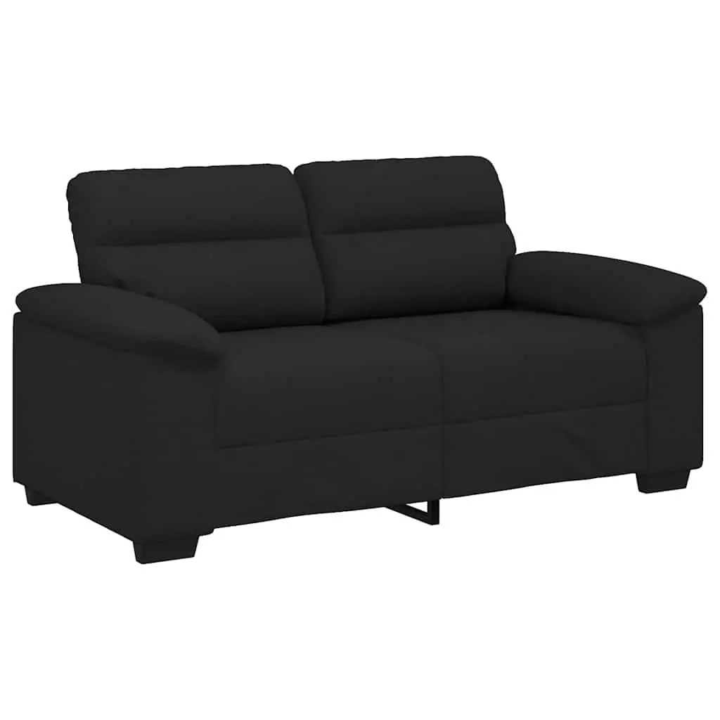 Black Fabric 2-Seater Sofa