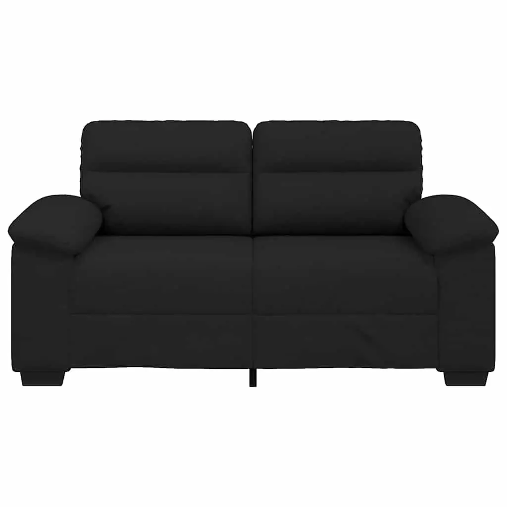 Black Fabric 2-Seater Sofa