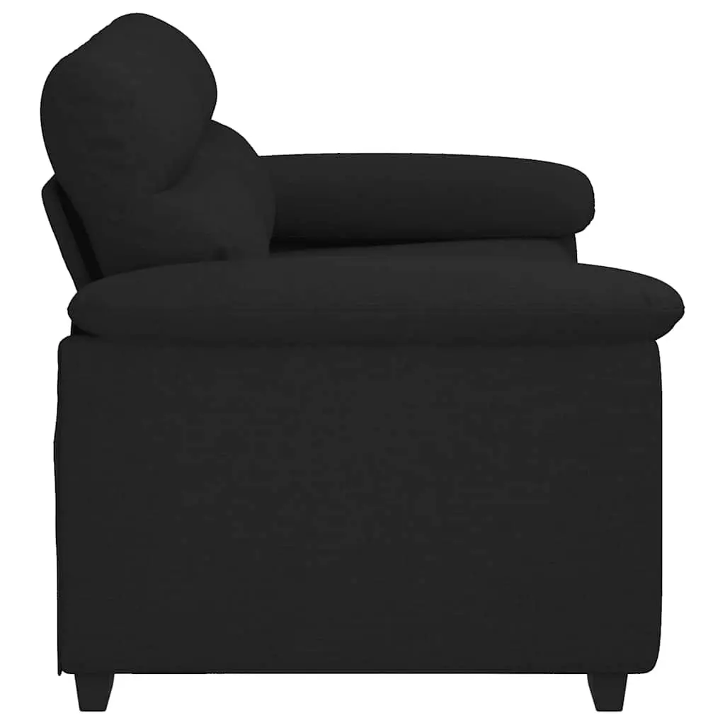 Black Fabric 2-Seater Sofa