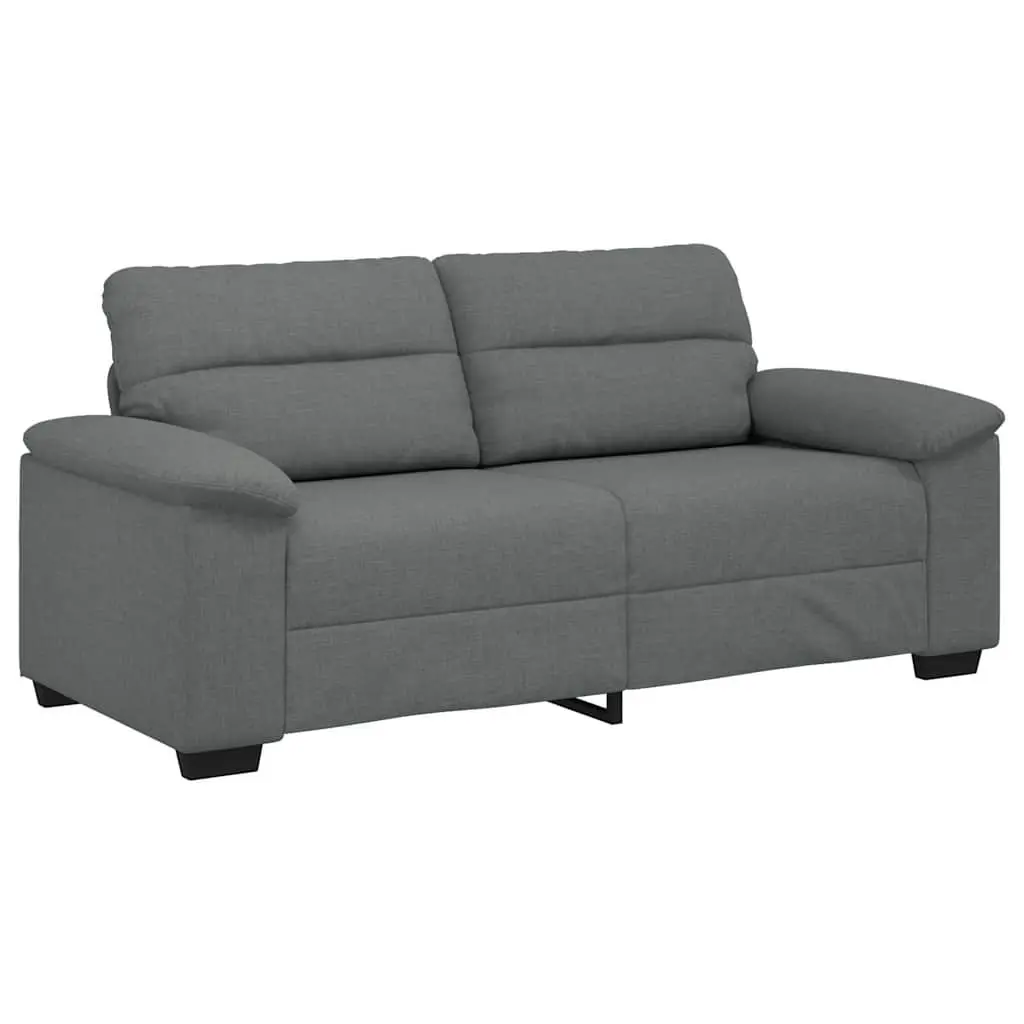 2 Seater Lounge Sofa Dark Grey Upholstered Fabric 180cm