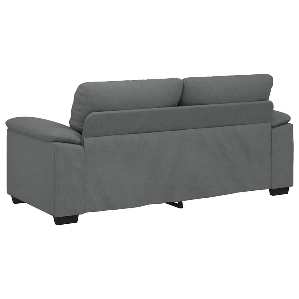 2 Seater Lounge Sofa Dark Grey Upholstered Fabric 180cm