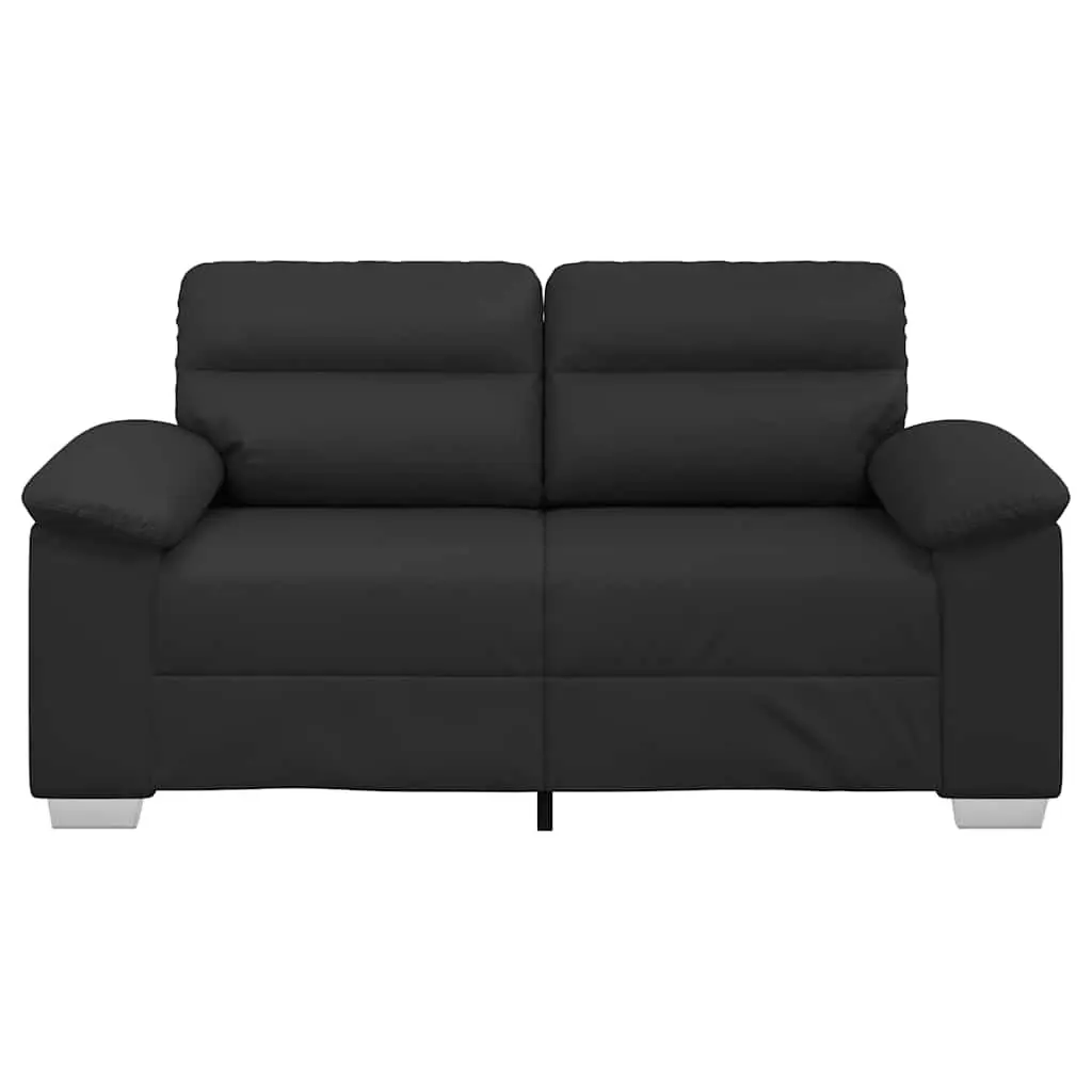 2-Seater Sofa Black Faux Leather Lounge Couch Living Room Furniture 160x81x84cm