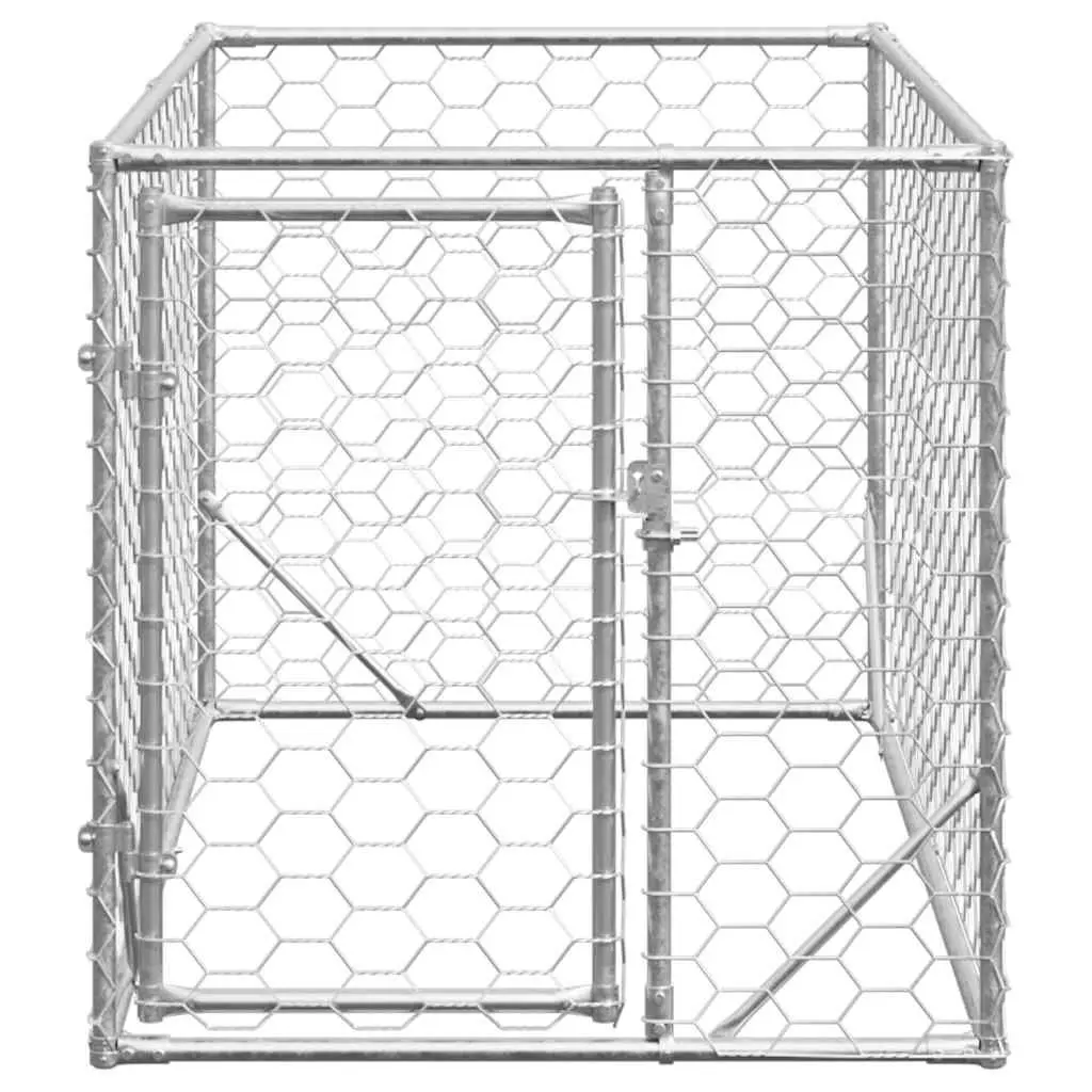 Dog Kennel Galvanised Steel Lockable Door 2x1x1m