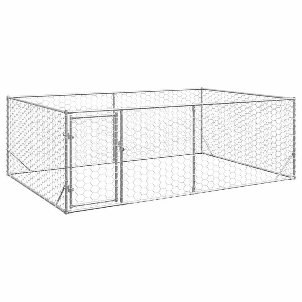 Dog Kennel Galvanised Steel Hexagonal Mesh Outdoor 3x2x1m