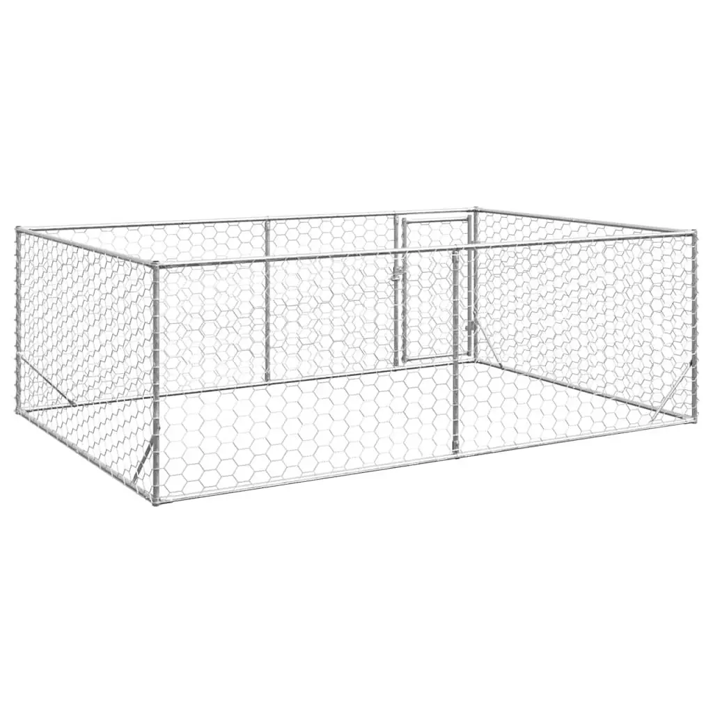 Dog Kennel Galvanised Steel Hexagonal Mesh Outdoor 3x2x1m