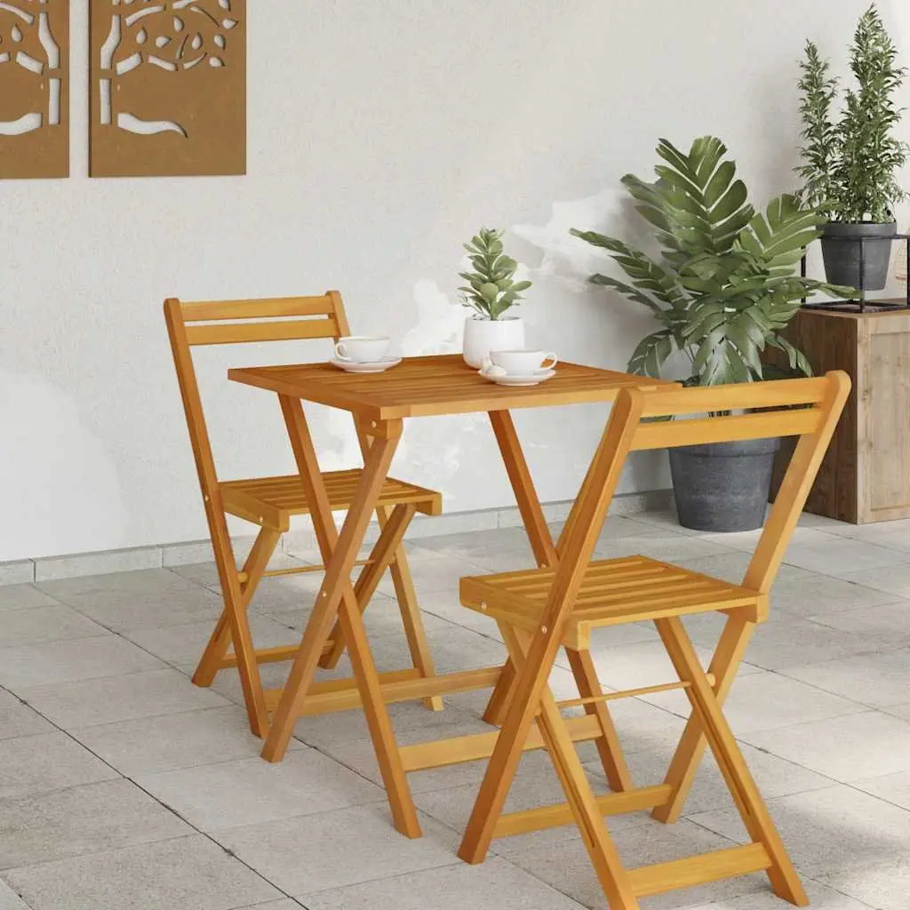 Folding Garden Table Portable Acacia Wood Natural 60x60x72cm