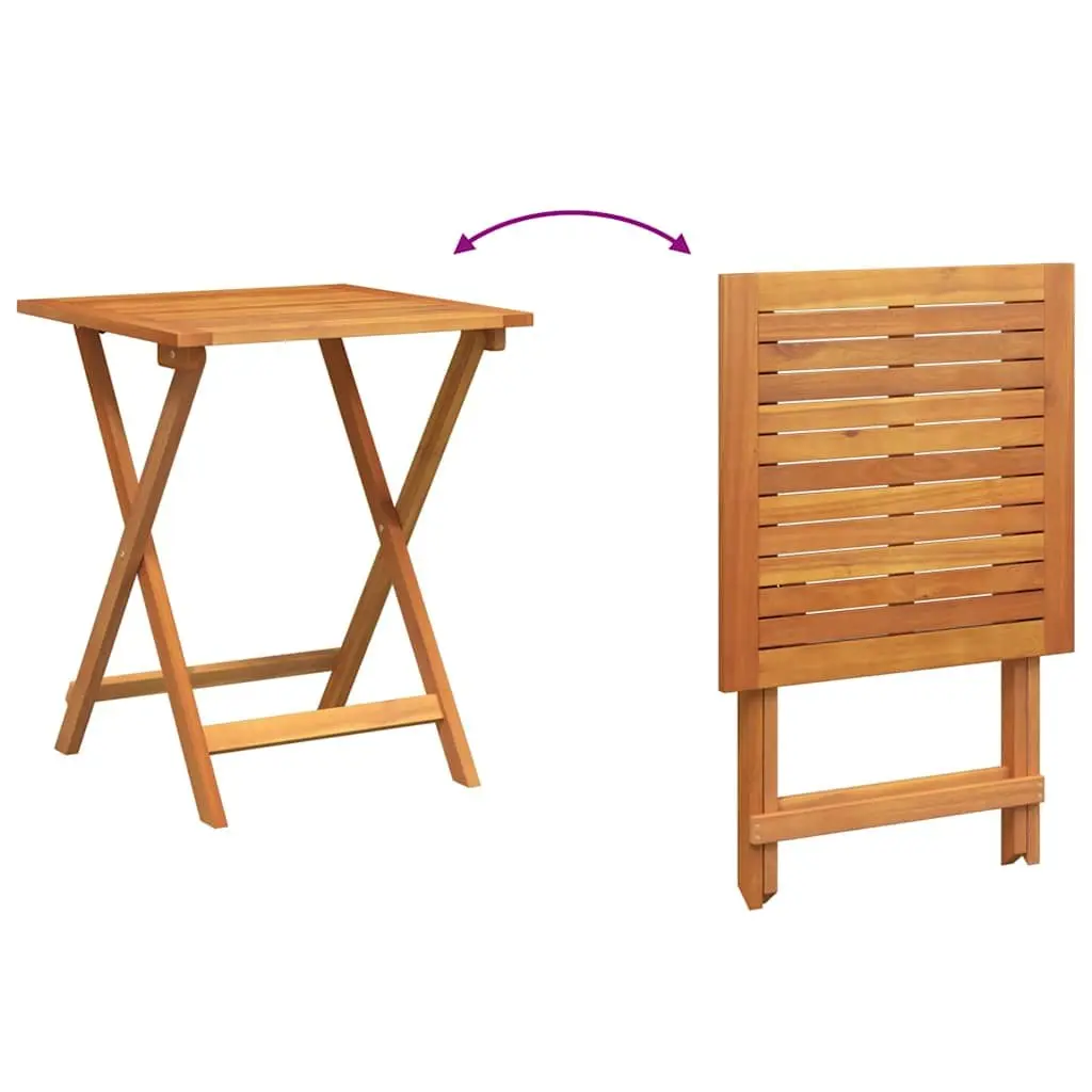 Folding Garden Table Portable Acacia Wood Natural 60x60x72cm
