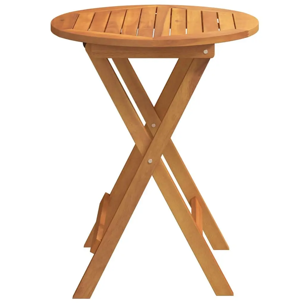 Folding Garden Table Outdoor Patio Dining Solid Acacia Wood 60x60x72cm Brown