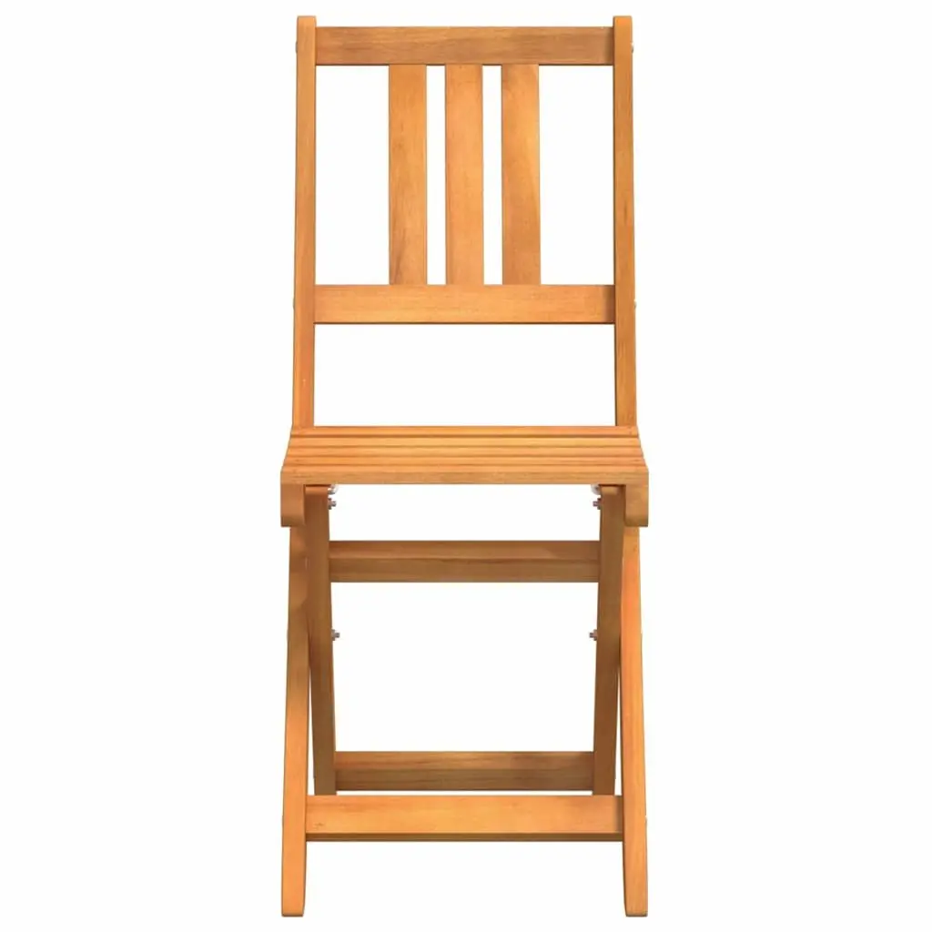 Outdoor Bistro Chairs Foldable Solid Wood Garden Patio Seating Set 2 pcs Brown