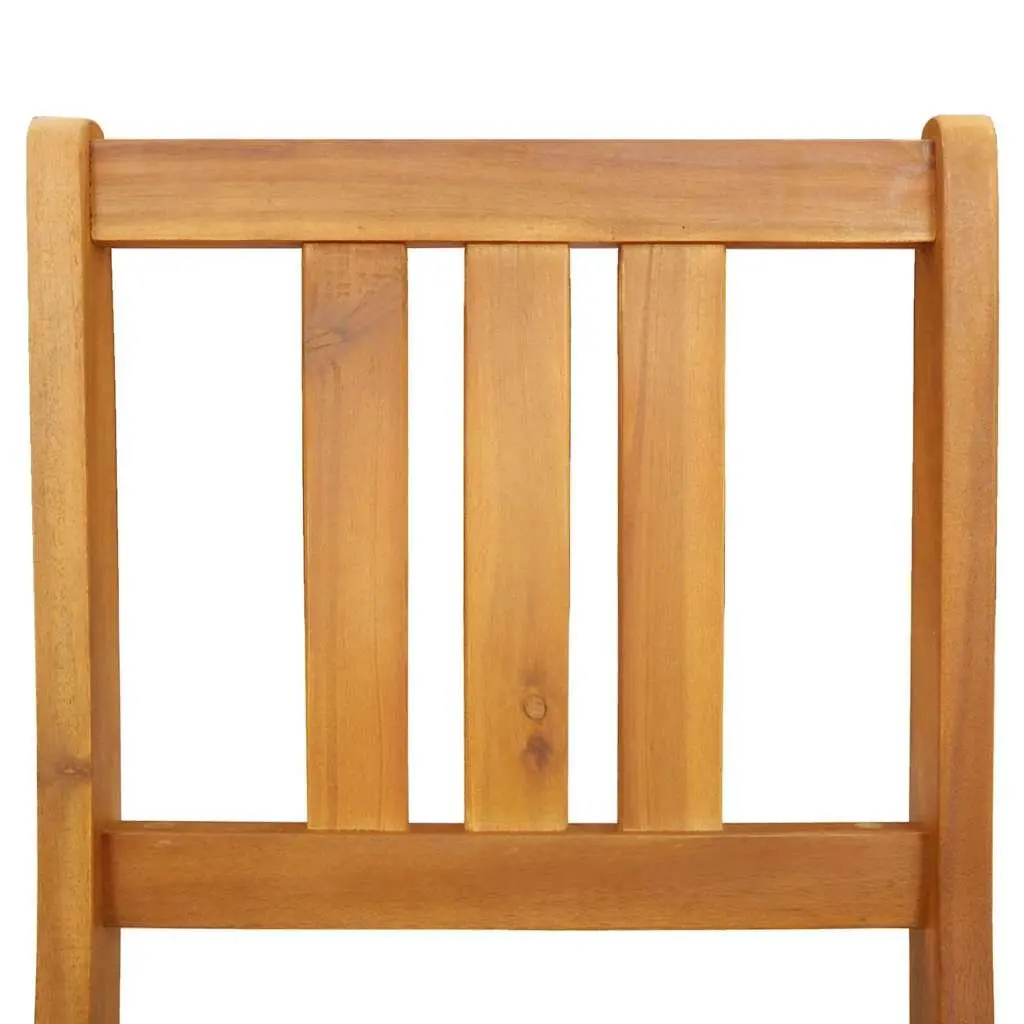 Outdoor Bistro Chairs Foldable Solid Wood Garden Patio Seating Set 2 pcs Brown