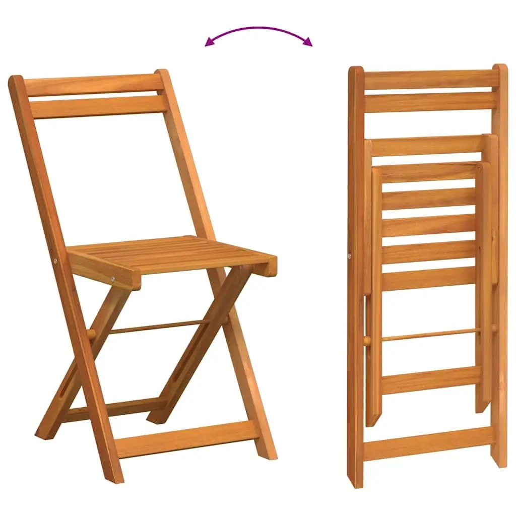 Bistro Set 3 Pcs Outdoor Garden Patio Furniture with Cushions Foldable Chairs