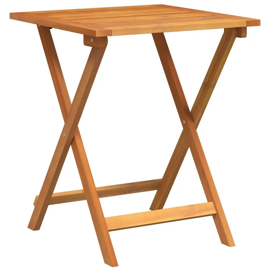 Folding Bistro Set Compact Outdoor Furniture Solid Acacia Wood 3 Piece