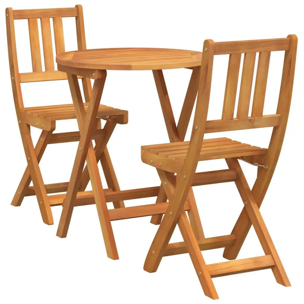 Folding Bistro Set 3 Piece Outdoor Dining Table Chairs Garden Patio Furniture