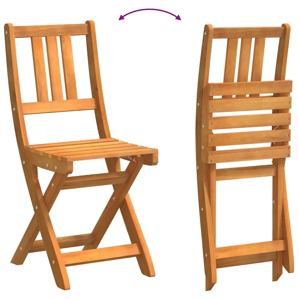 Folding Bistro Set 3 Piece Outdoor Dining Table Chairs Garden Patio Furniture