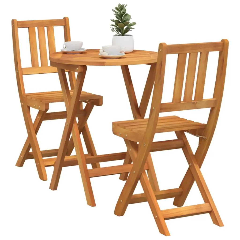 Folding Bistro Set 3 Piece Outdoor Dining Table Chairs Garden Patio Furniture