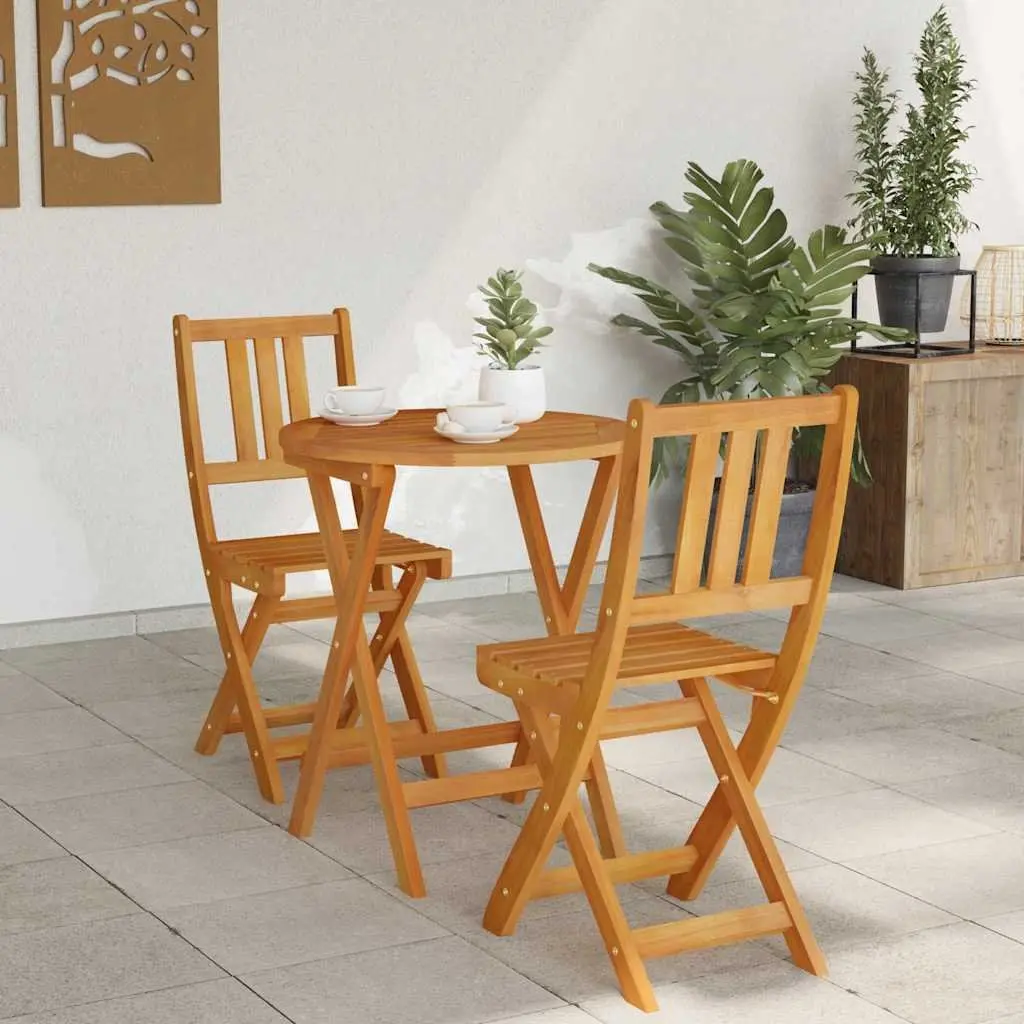 Folding Bistro Set 3 Piece Outdoor Dining Table Chairs Garden Patio Furniture