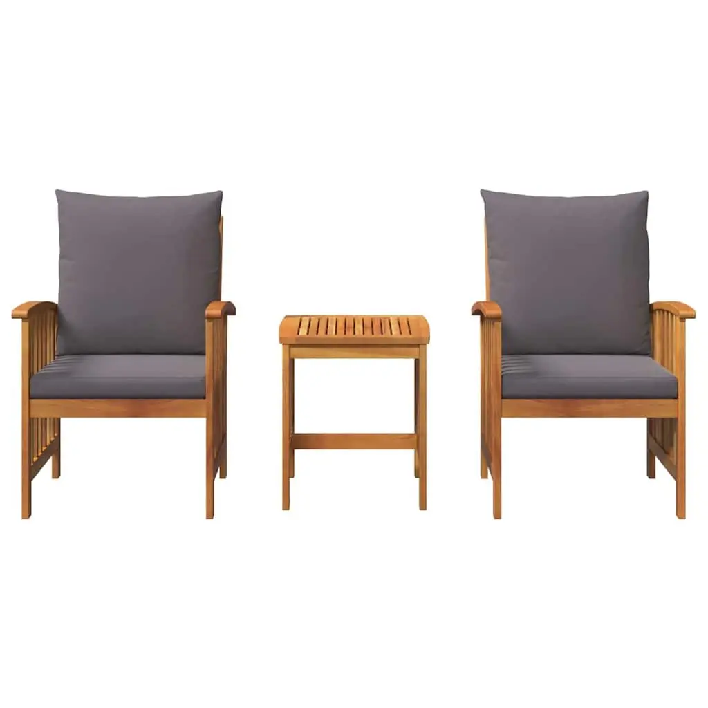 Garden Sofa Set Outdoor Furniture 3 Piece Brown Acacia Wood