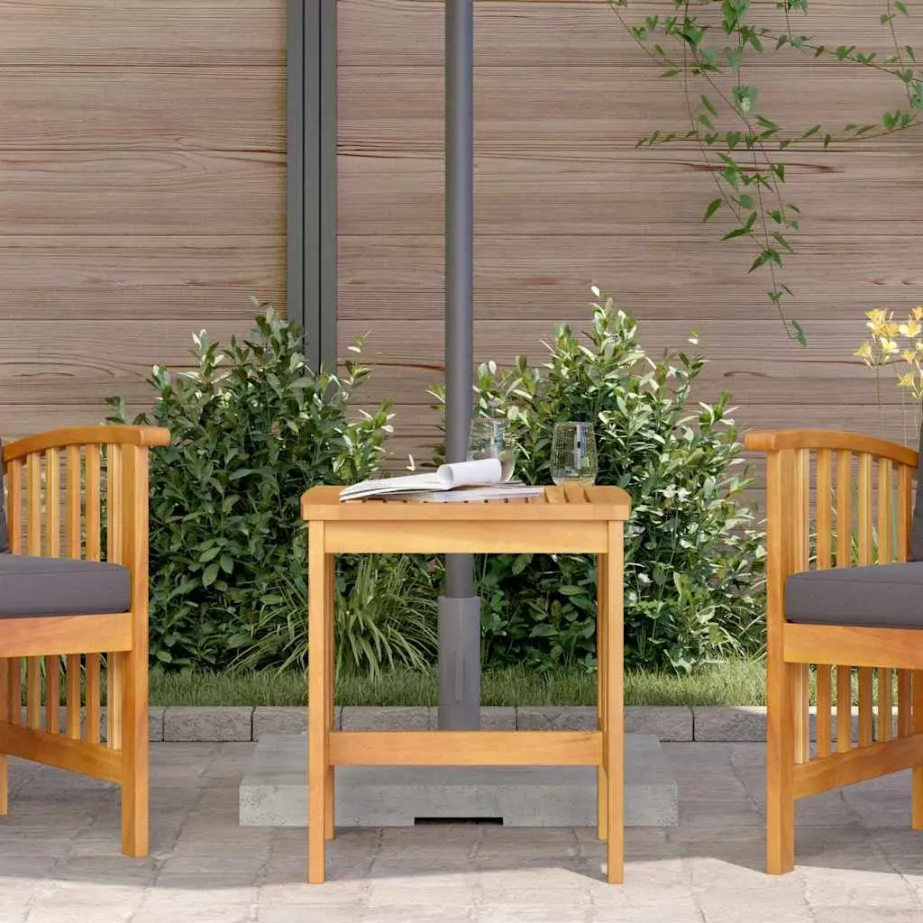 Outdoor Side Table Solid Acacia Wood Oiled Finish Brown