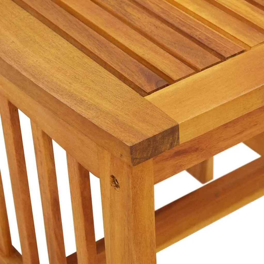 Outdoor Side Table Solid Acacia Wood Oiled Finish Brown