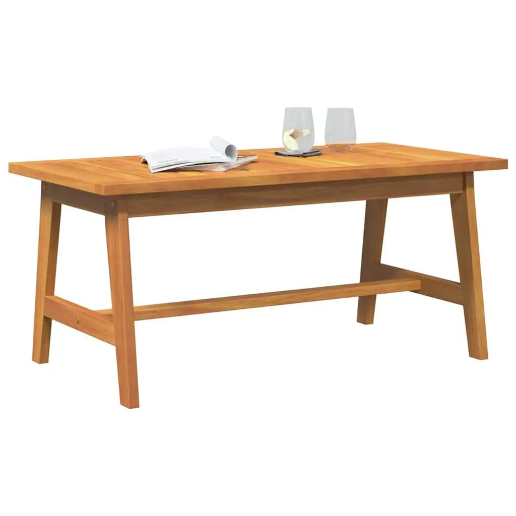 Outdoor Coffee Table Solid Acacia Wood Natural Brown Oil Finish Garden Furniture
