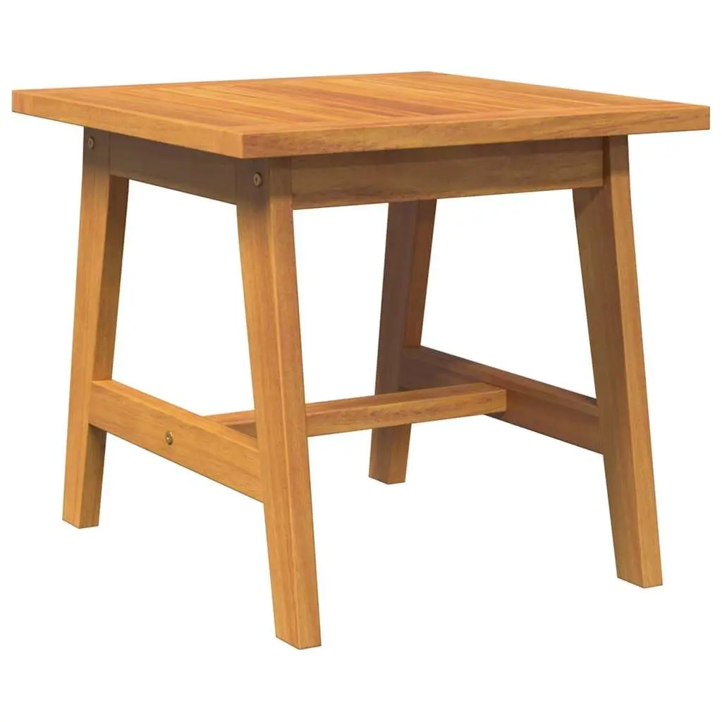 Solid Acacia Wood Side Table Outdoor Garden Furniture Natural Oil Finish 45x45x40cm