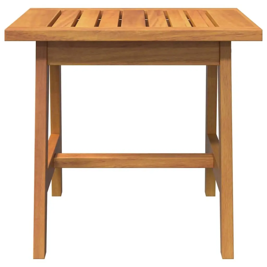 Solid Acacia Wood Side Table Outdoor Garden Furniture Natural Oil Finish 45x45x40cm